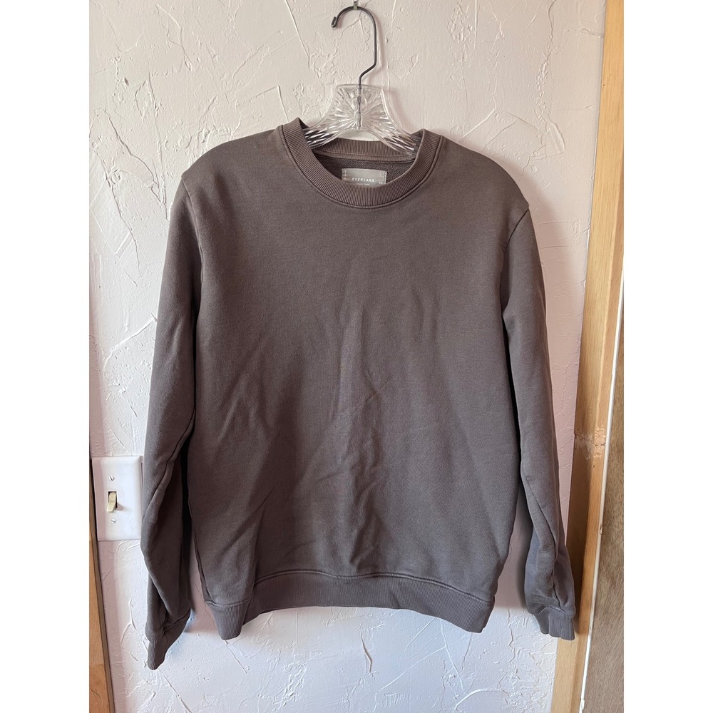 Everlane Womens Organic Cotton French Terry Crewneck Sweatshirt Taupe Brown XS